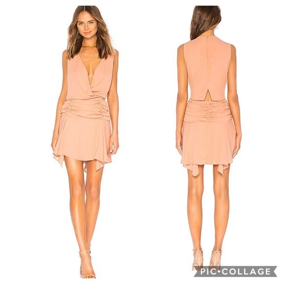 krisa Surplice Ruched Tank Dress Gray Size Small - Picture 2 of 8